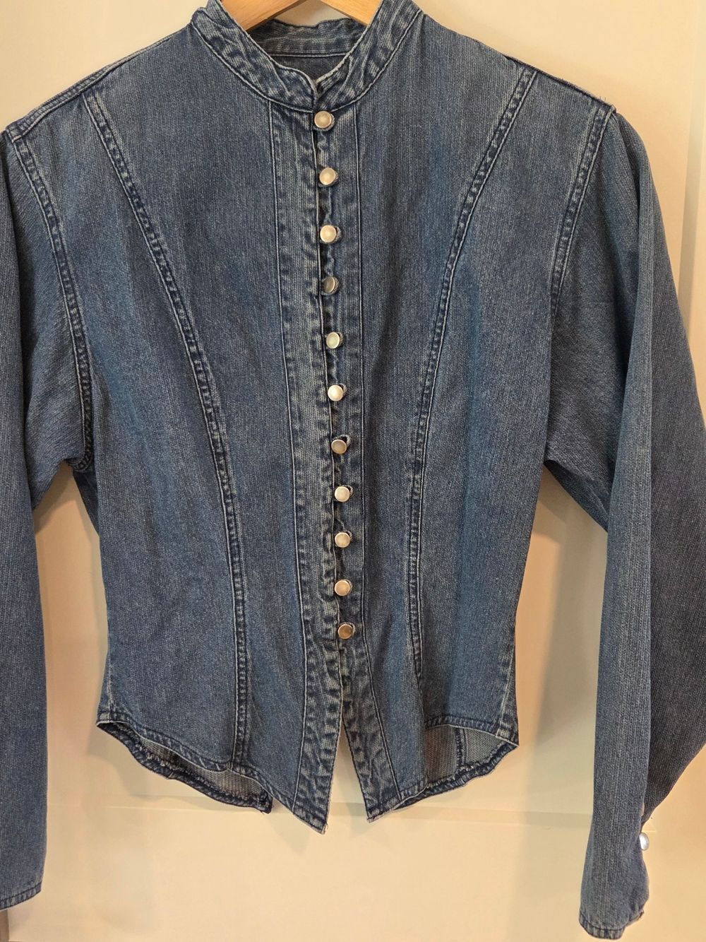 Vintage Wrangler Western Wear Denim Top Jacket Snap Front Fitted Y2K Corset